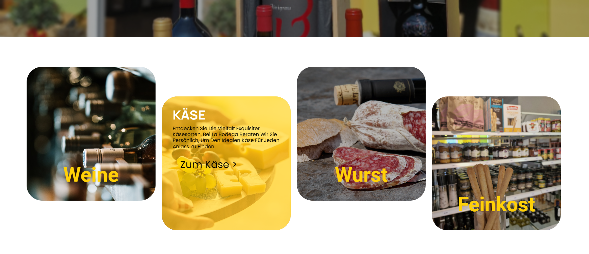 La Bodega Website Screenshot Weine und Feinkost